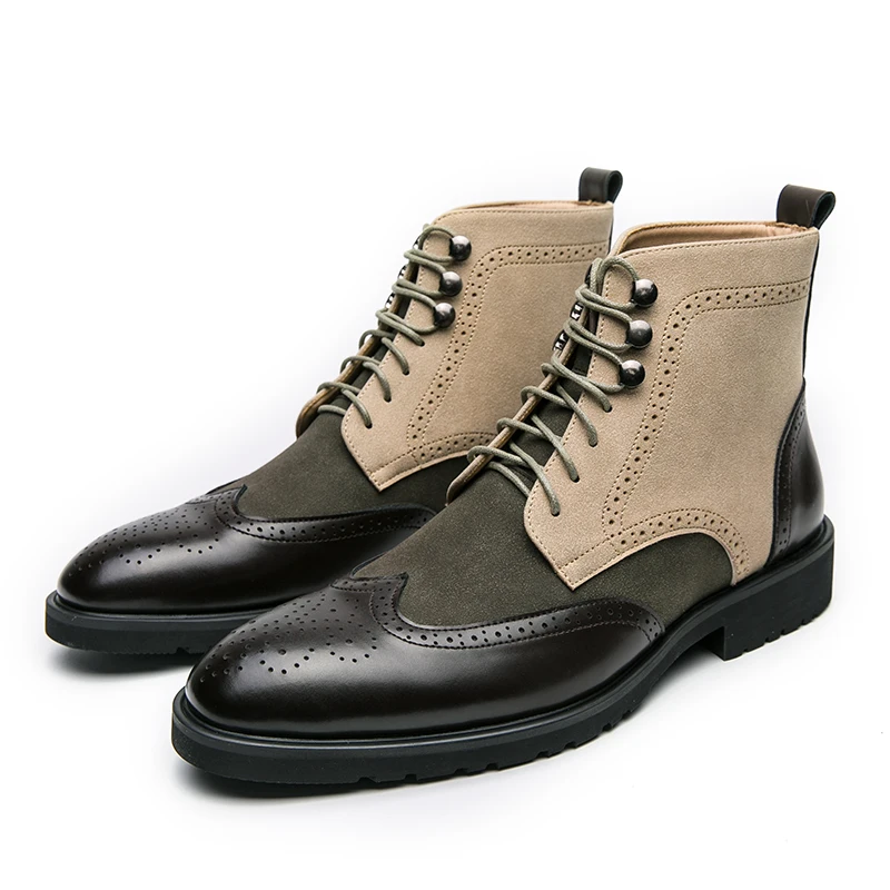 Men Formal Wear Shoes - Retro Black High Top Men's Brogue
