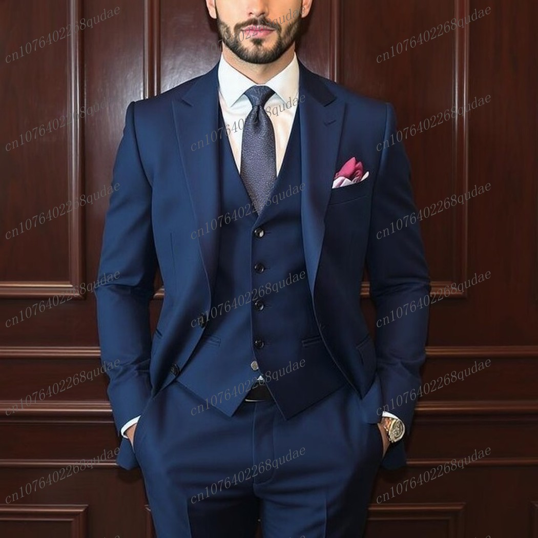 Navy Blue Formal Occasion Men  - Formal Wear Jersey For Men ulasan dan harga