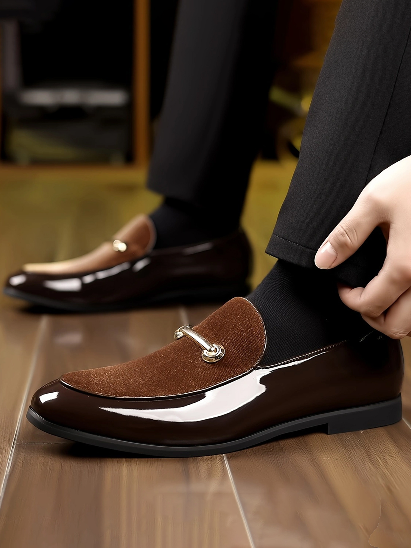 Luxury Brand Suede Green Loafe - Men Formal Wear Shoes ulasan dan harga
