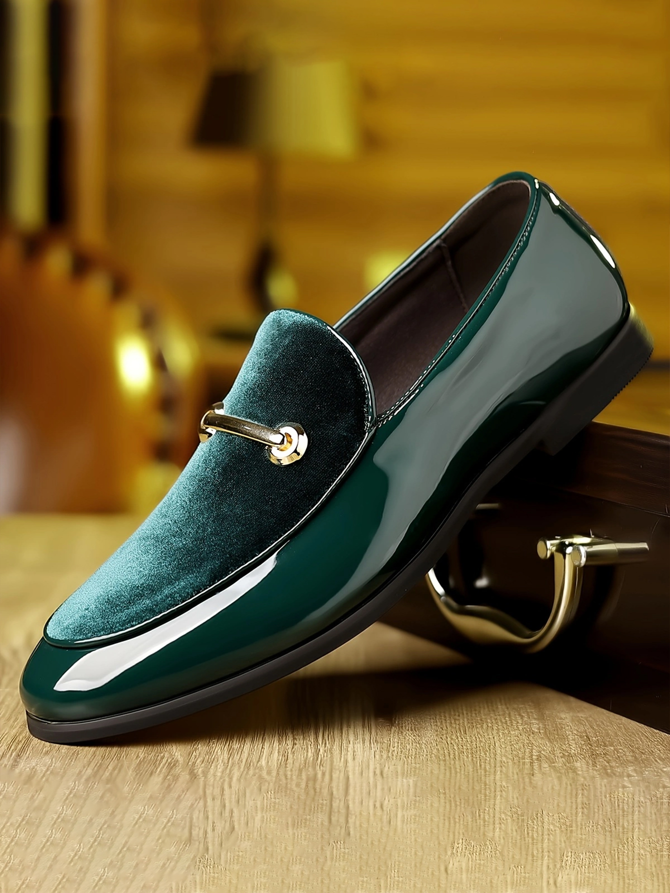 Luxury Brand Suede Green Loafe - Men Formal Wear Shoes ulasan dan harga