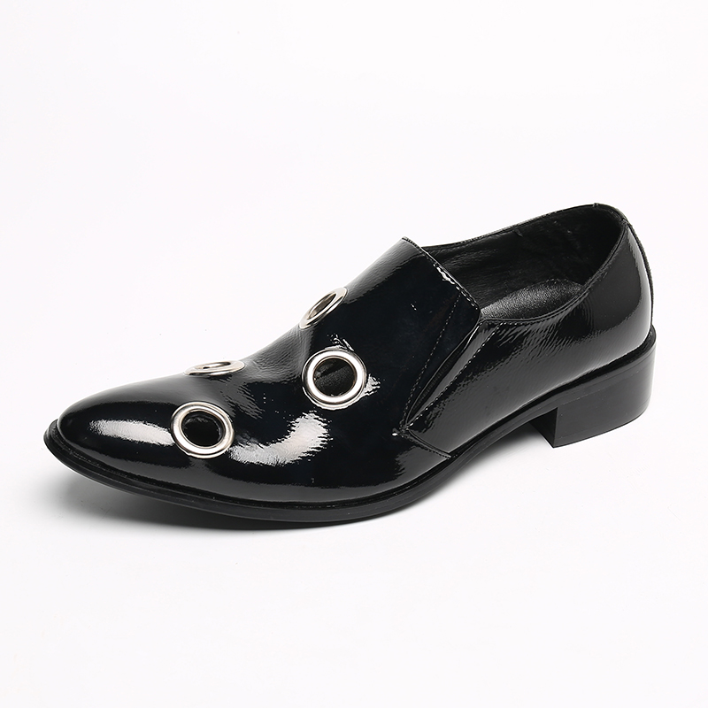 Men's Black Leather Shoes with - Men Formal Wear Shoes ulasan dan harga