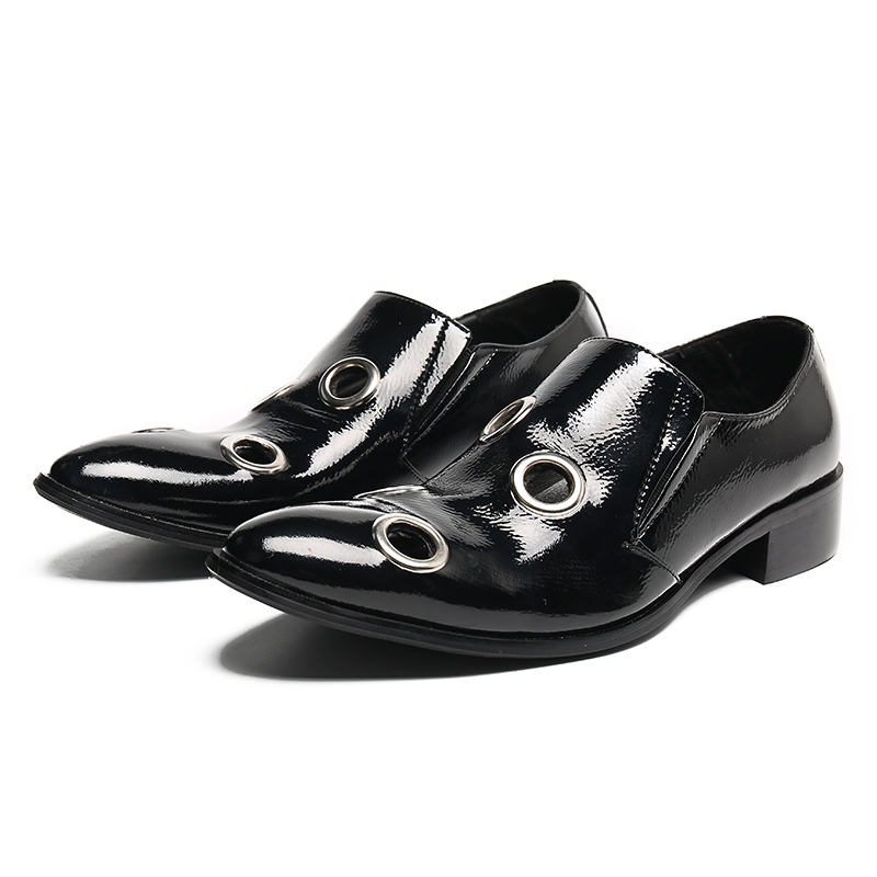 Men's Black Leather Shoes with - Men Formal Wear Shoes ulasan dan harga