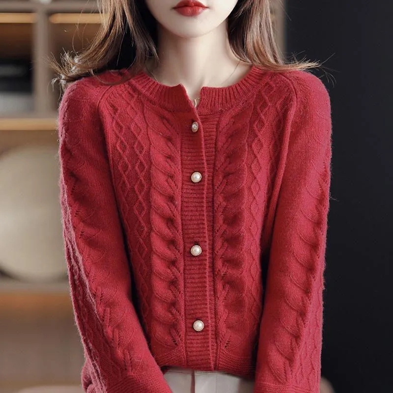 Vintage Knitted Cardigan Jacke - Wool Suit Jacket ulasan dan harga