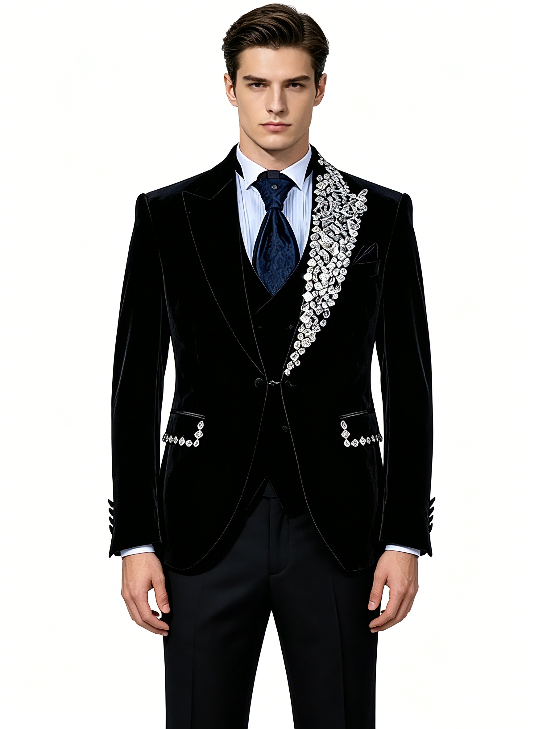Formal Wedding Tuxedos Velvet  - Formal Wear Jersey For Men ulasan dan harga