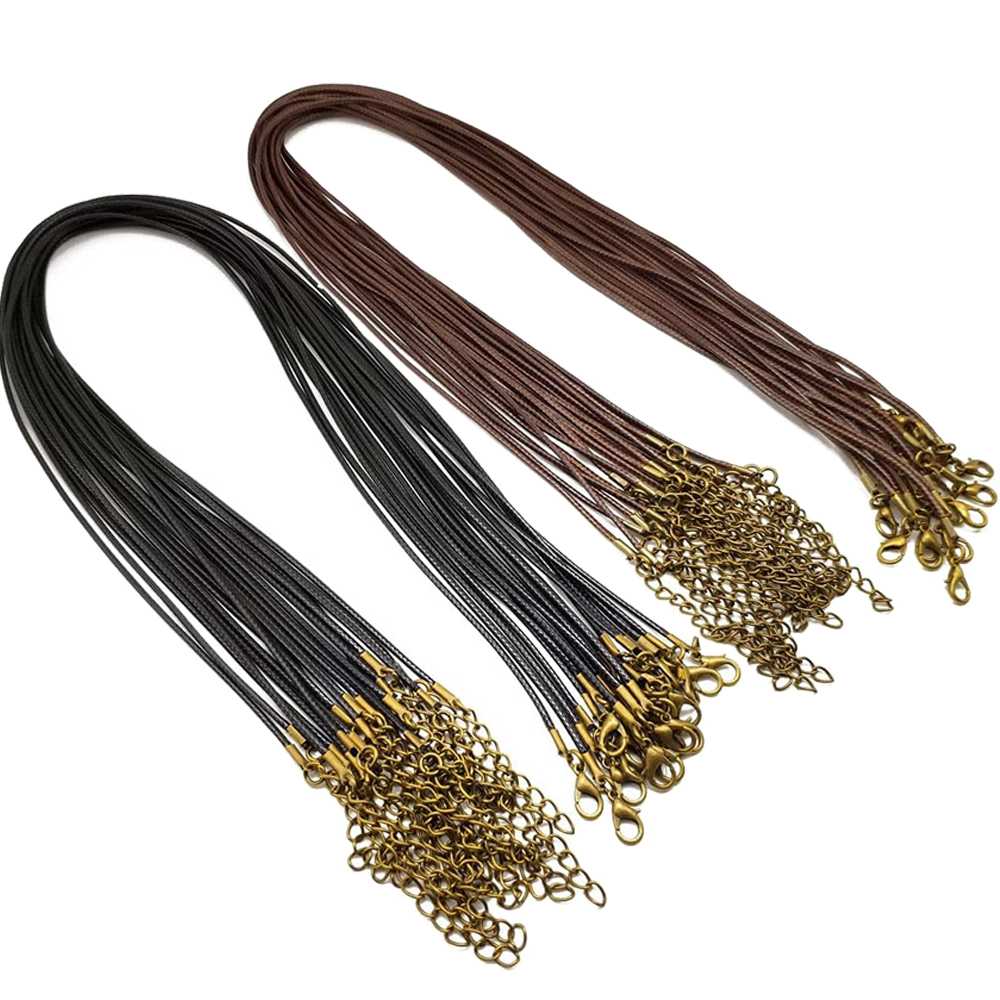 20pcs 45cm Brown Waxed Necklac - Patent Leather Oxford ulasan dan harga