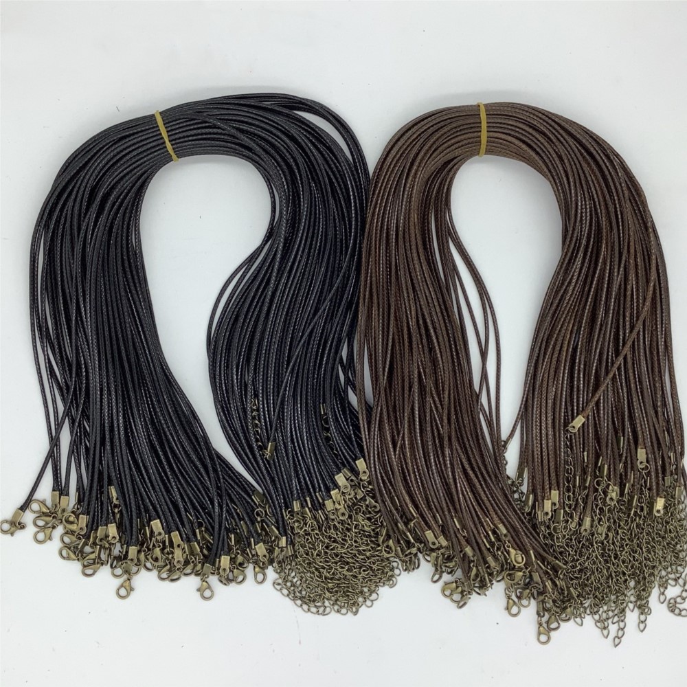 20pcs 45cm Brown Waxed Necklac - Patent Leather Oxford ulasan dan harga
