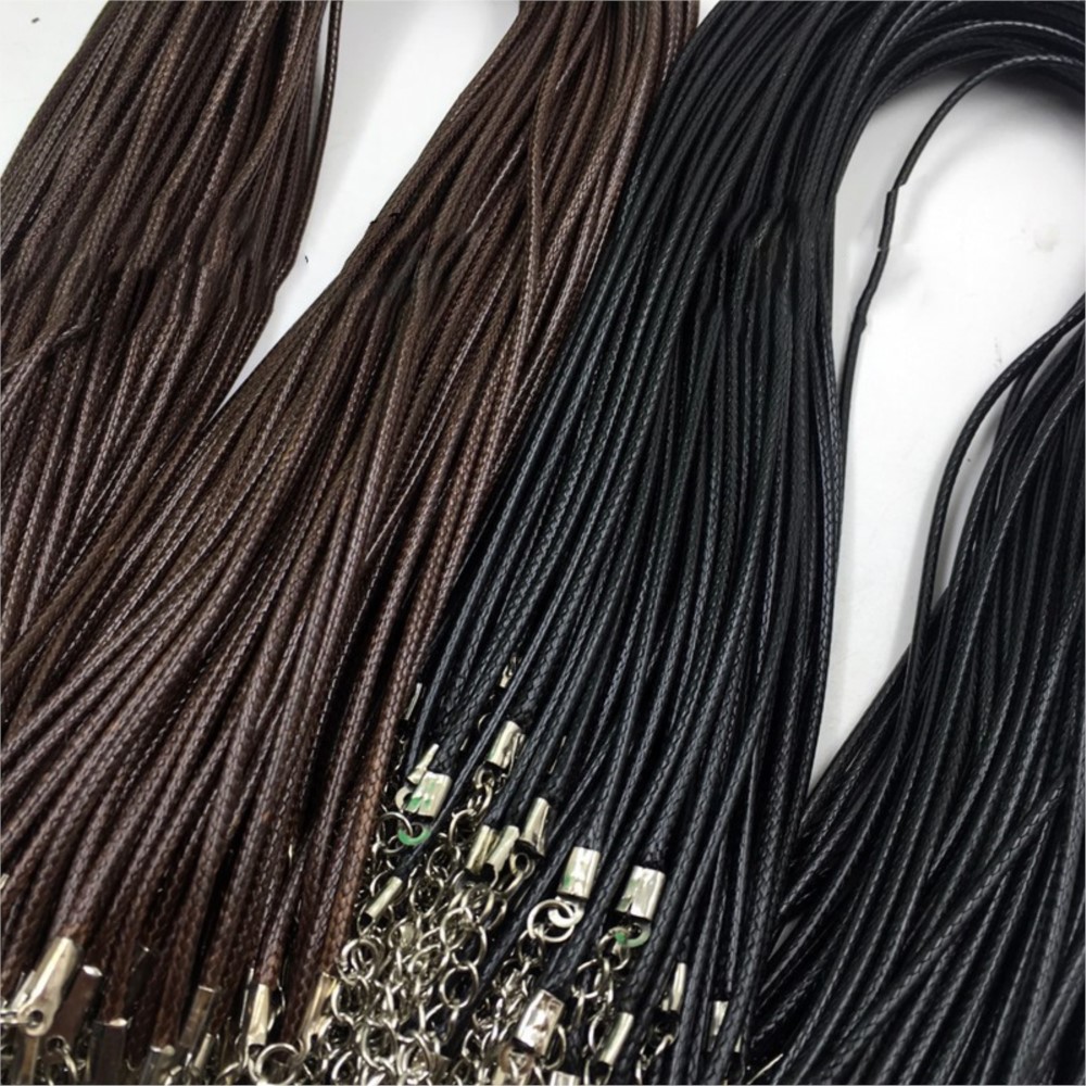 20pcs 45cm Brown Waxed Necklac - Patent Leather Oxford ulasan dan harga