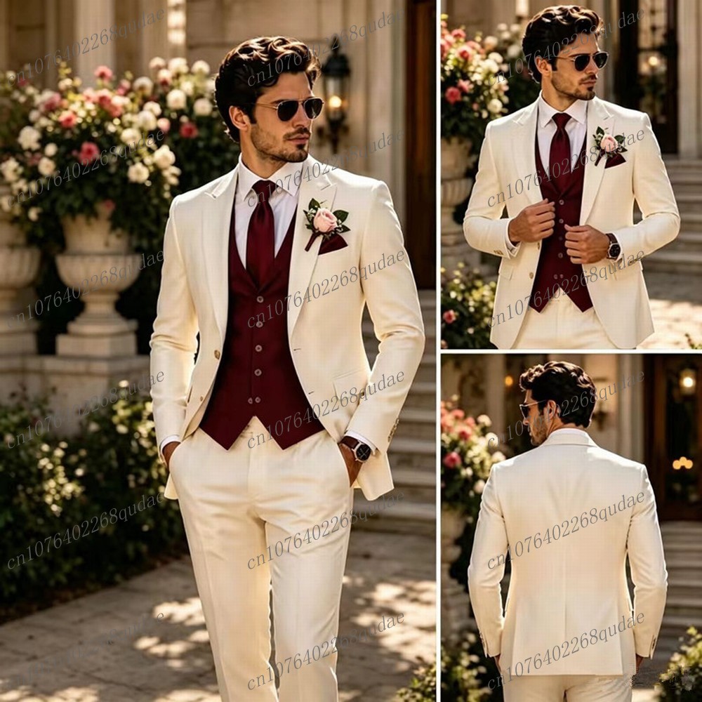 White And Burgundy Formal Men  - Formal Wear Jersey For Men ulasan dan harga
