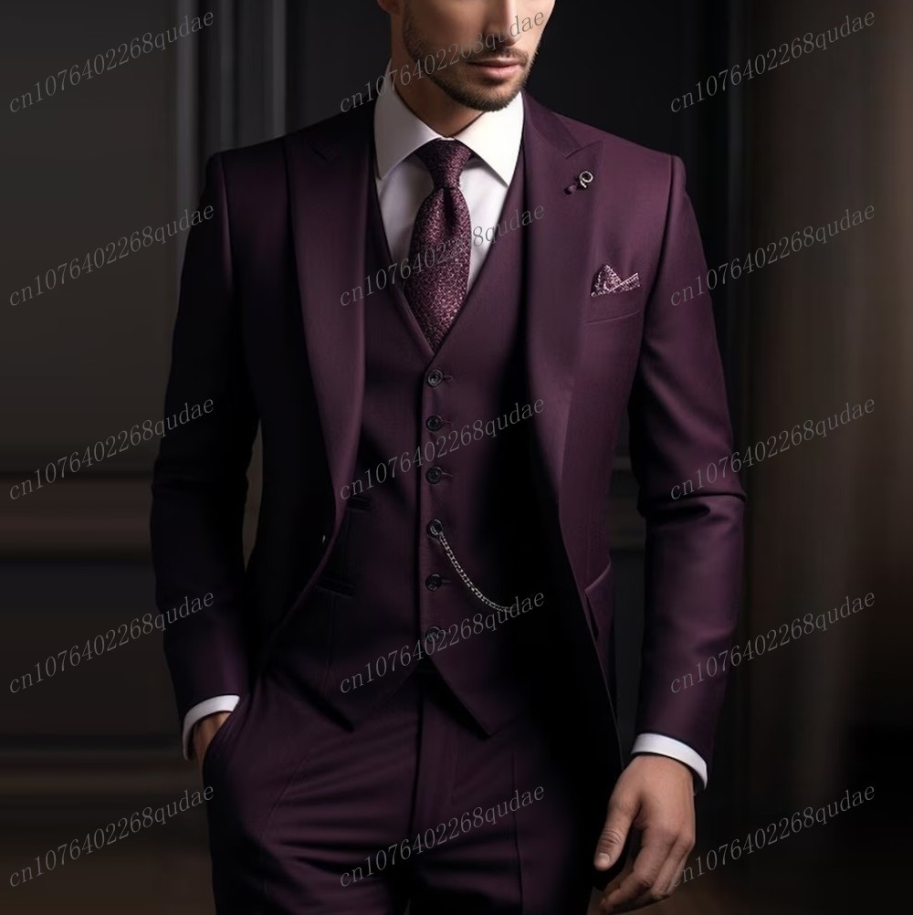 Formal Dark Purple Men Suit We - Formal Wear Jersey For Men ulasan dan harga