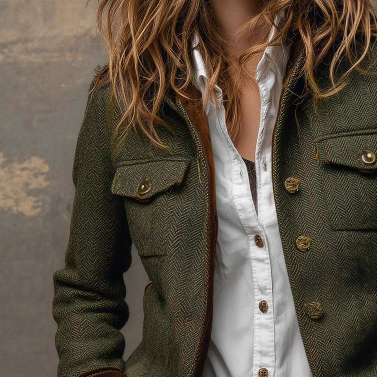 Vintage Herringbone Tweed Blaz - Wool Suit Jacket ulasan dan harga