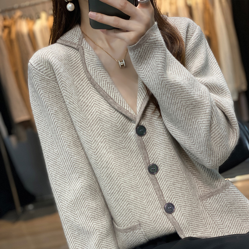 Autumn Winter Women Pure Cashm - Wool Suit Jacket ulasan dan harga