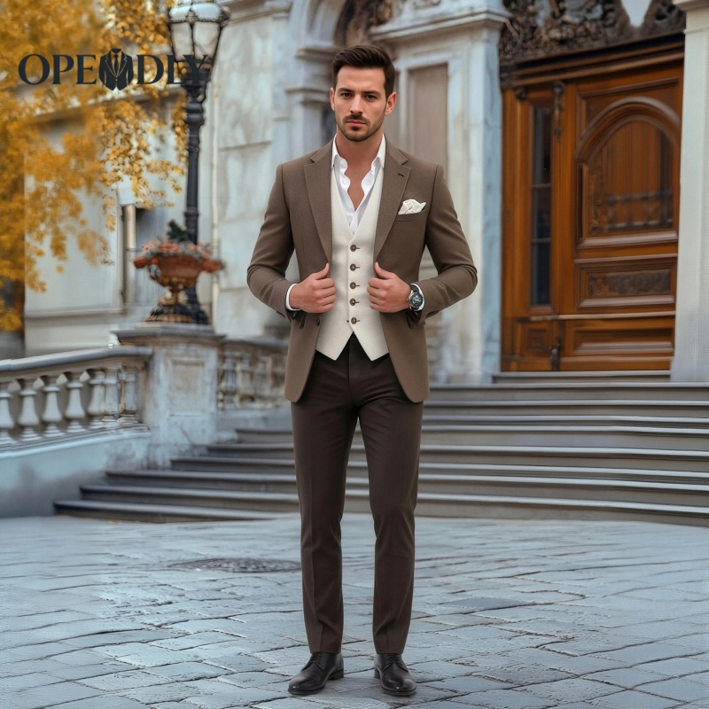 OPEODLY Men Custom Slim Fit Th - Men'S Formal Attire ulasan dan harga