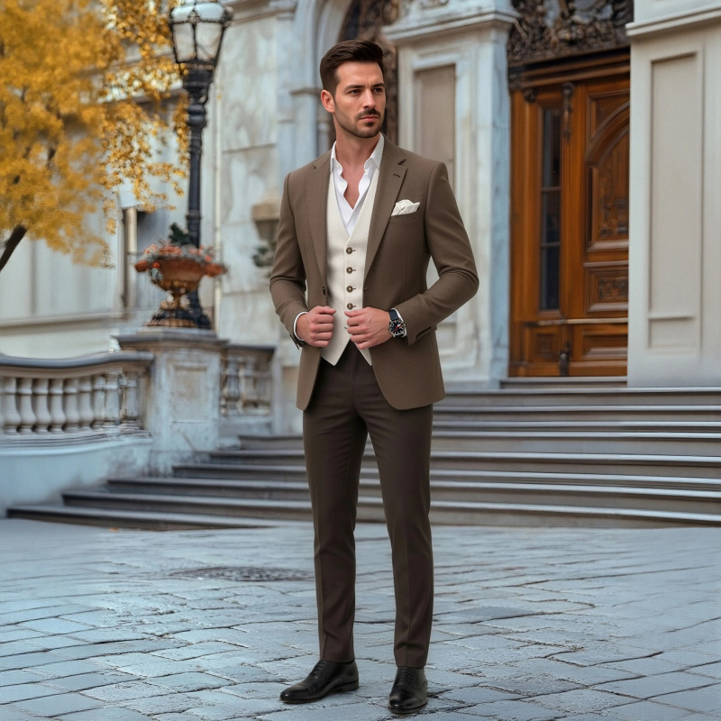 OPEODLY Men Custom Slim Fit Th - Men'S Formal Attire ulasan dan harga