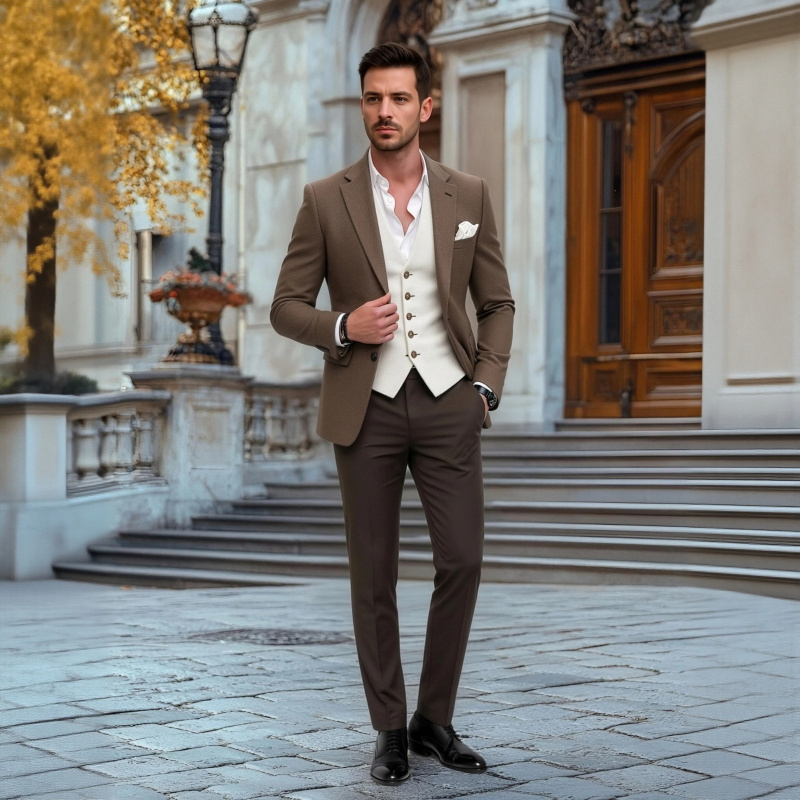 OPEODLY Men Custom Slim Fit Th - Men'S Formal Attire ulasan dan harga